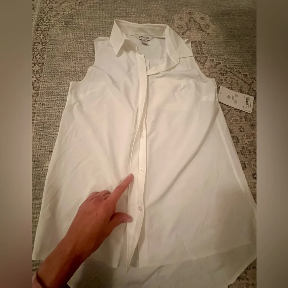Athleta Urbanite II Sleeveless, Stretchy,White, Button Women's Camisole Size S - Picture 7 of 10